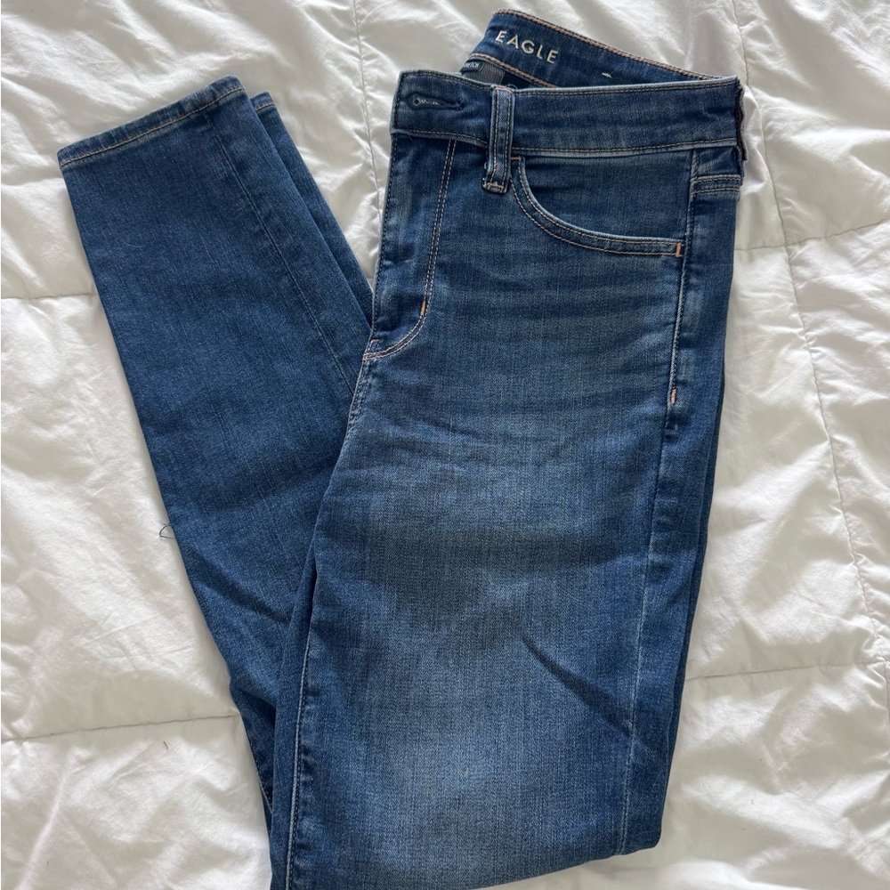 American Eagle Blue Jeans Next Level Stretch Short